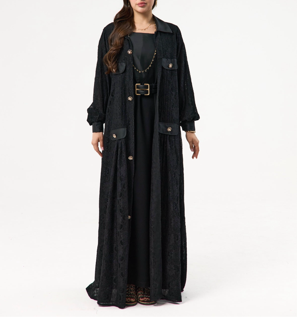 Black Dantel Abaya