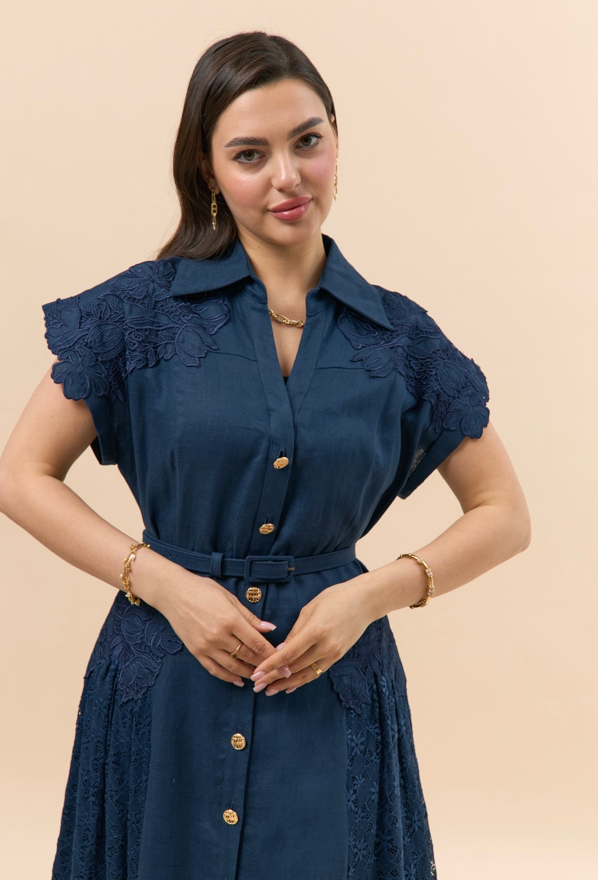 Navy blue Linen