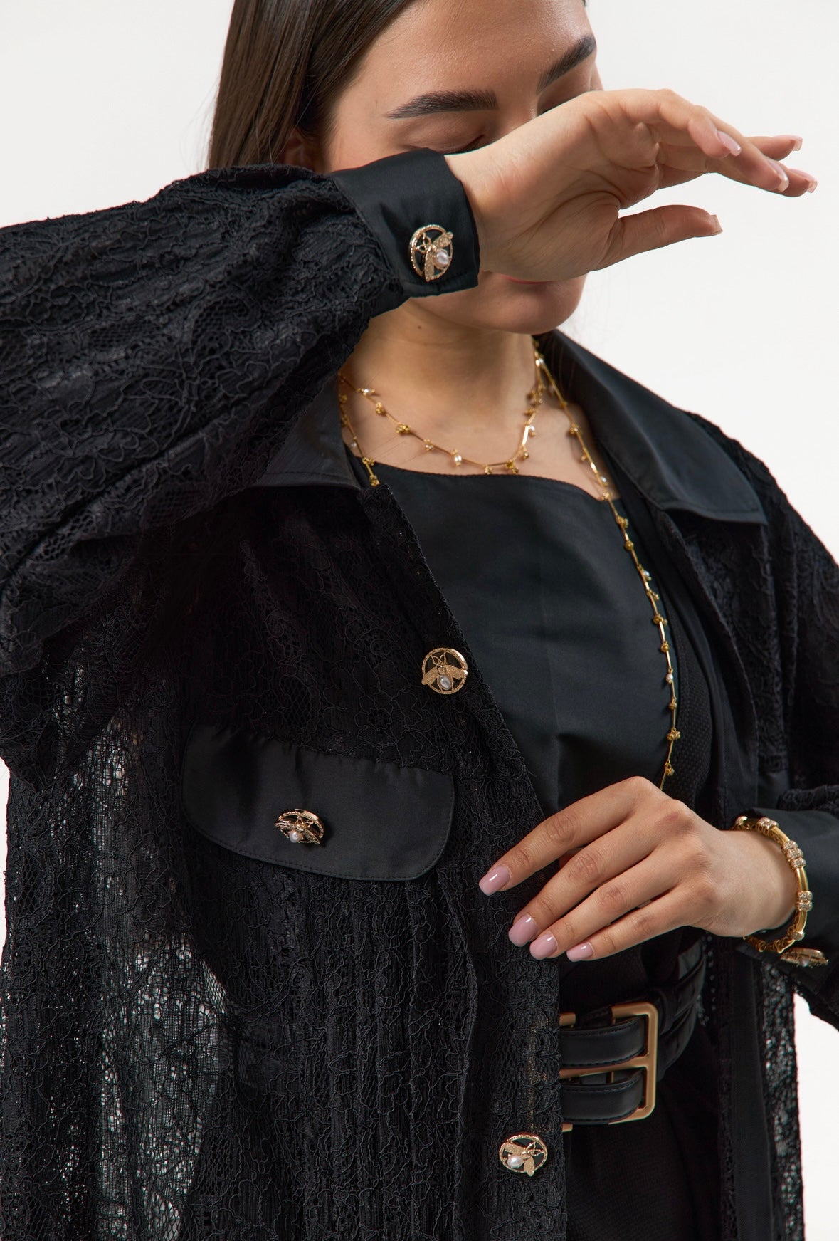 Black Dantel Abaya