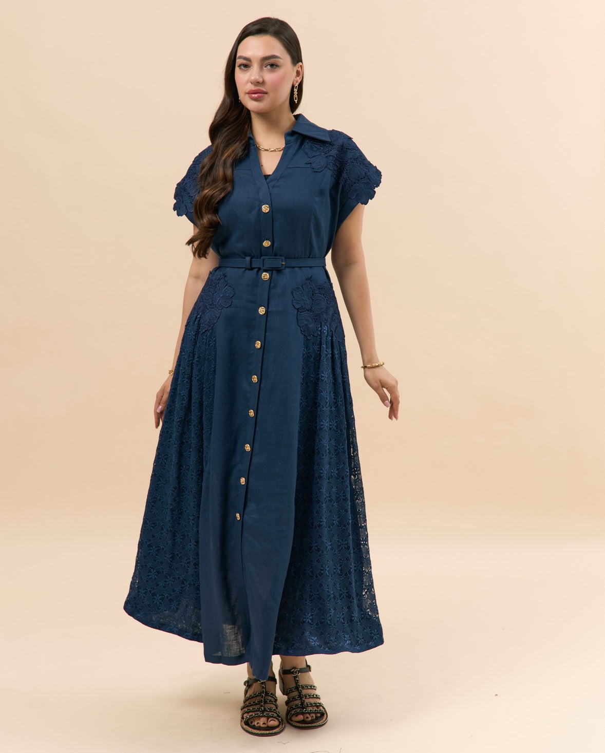 Navy blue Linen