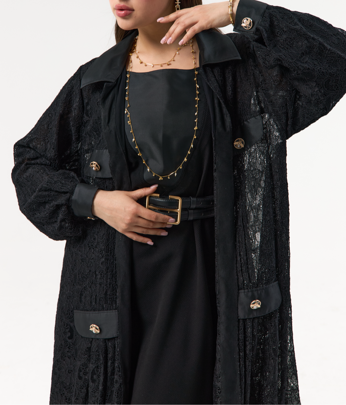 Black Dantel Abaya
